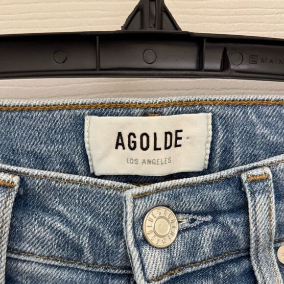 AGOLDE Women’s Nico Slim Jeans Size 23 Light Wash Skinny Button Fly - Picture 4 of 6